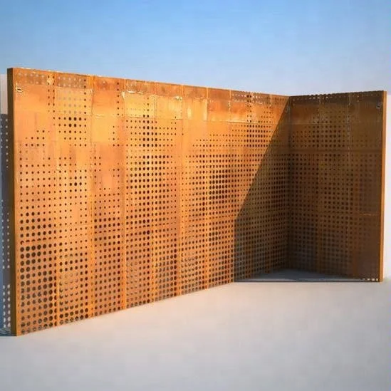 Modern design cladding perforated corten steel facade panels