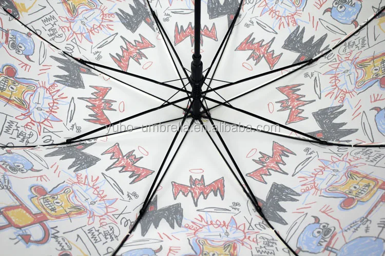 Standard Size 23 Inch Painting Umbrella Auto Pen Adult Umbrella with Printing Pattern