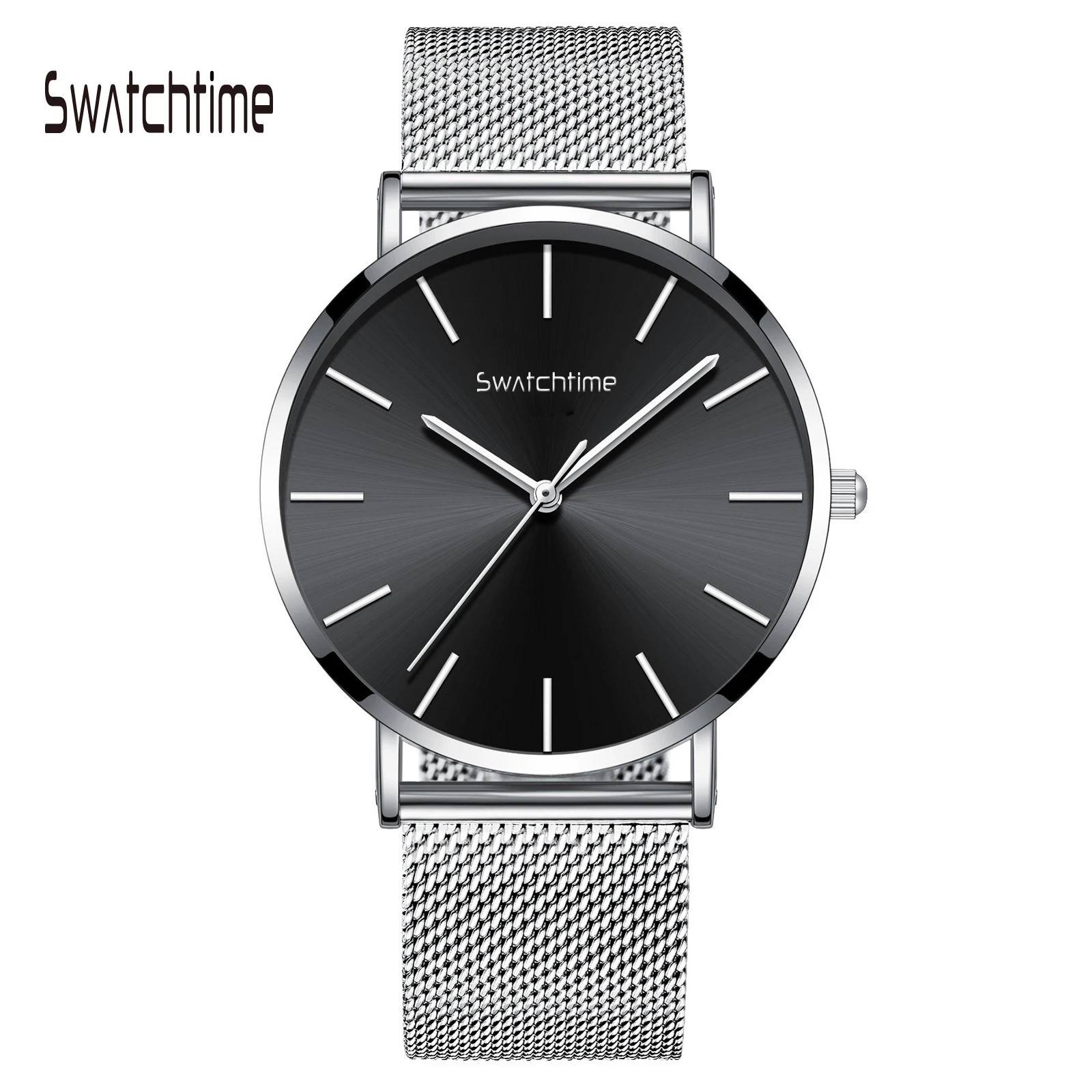 
Drop Shipping Minimalist Stainless Steel Back Japan Movement Europe Stylish Ultra Thin Quartz Watch For Men 