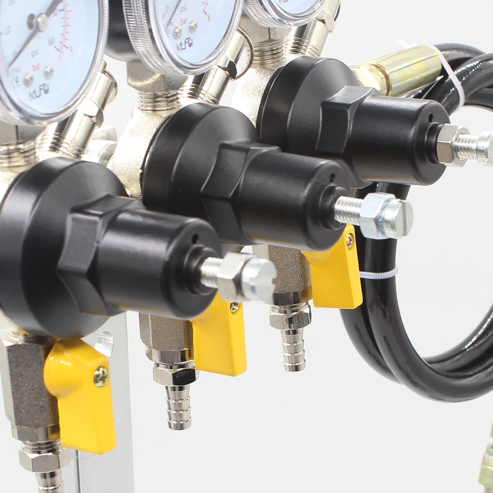 KLF08-42 China klfu brass whole sale three body  Co2 N2 beer regulator long gas hose