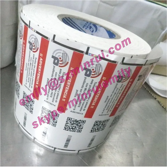 QR code security sticker printing manufacturer, anti-theft destructible barcode and QR code asset labels in rolls