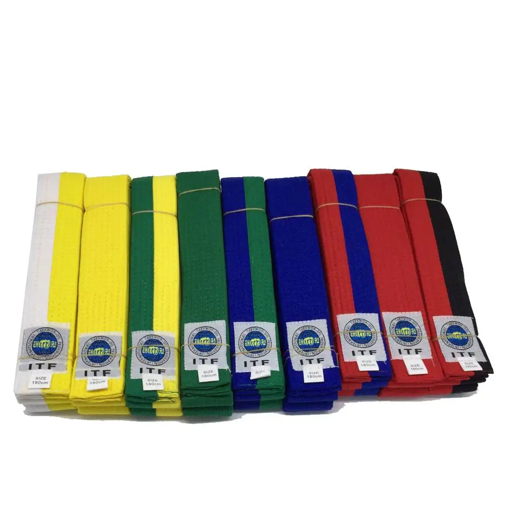 Wholesale custom logo cotton top quality taekwondo belts