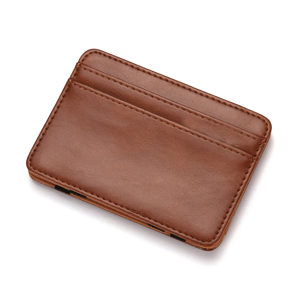Promotion Business High Quality Magic genuine leather Wallet PU Card Holder for Men