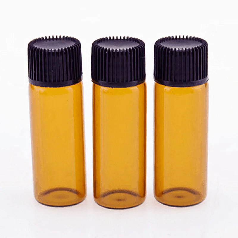1 2 3 5 ml amber glass essential oil fragrance aromatherapy sample bottle