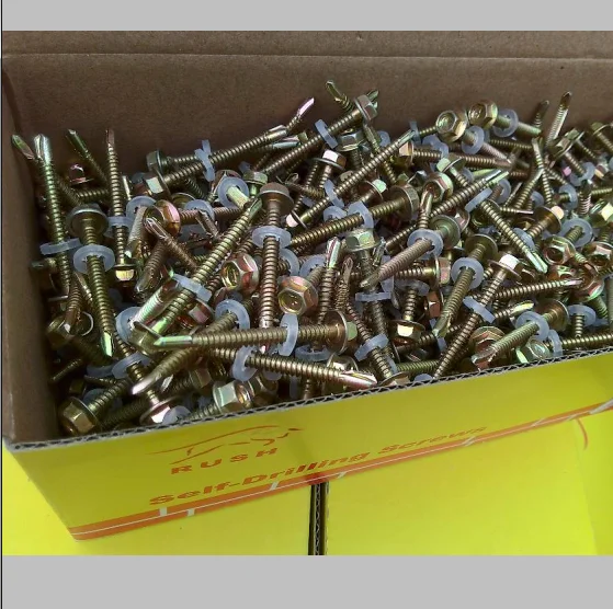 Китайский завод оцинкованный самосверлильный винт из углеродистой стали с резиновой шайбой