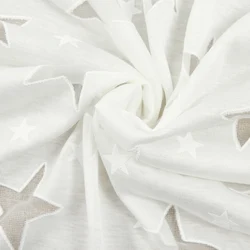 Chinese factory wholesale high quality rayon polyester white star burnt fabric