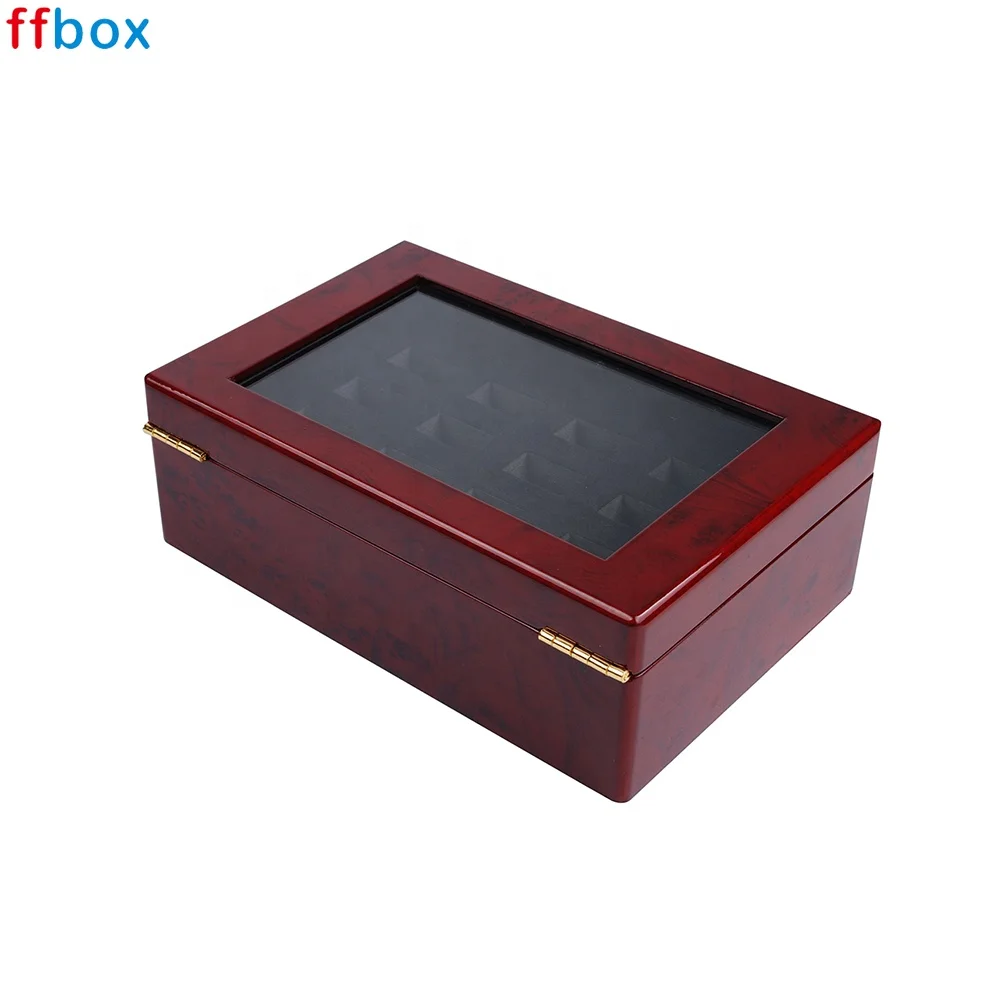 Factory Wholesale Custom Piano Lacquer Wood Antique Style Ring Gift Display Box