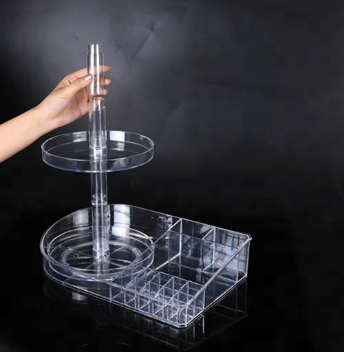Women large cosmetic rack 360 degree rotation acrylic-makeup storage organizer