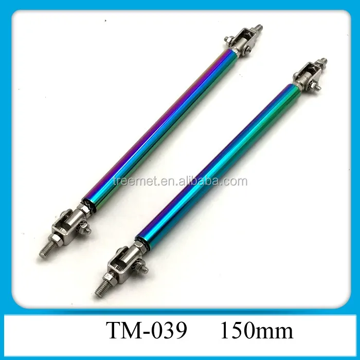 Adjustable Bumper Splitter Lip Spoiler Strut Support Rod Tie Bar BLACK