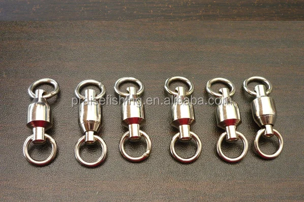 Factory Supply Fishing Swivel Connector Carp Rigs split ring Ball Bearing Swivel with Solid Ring