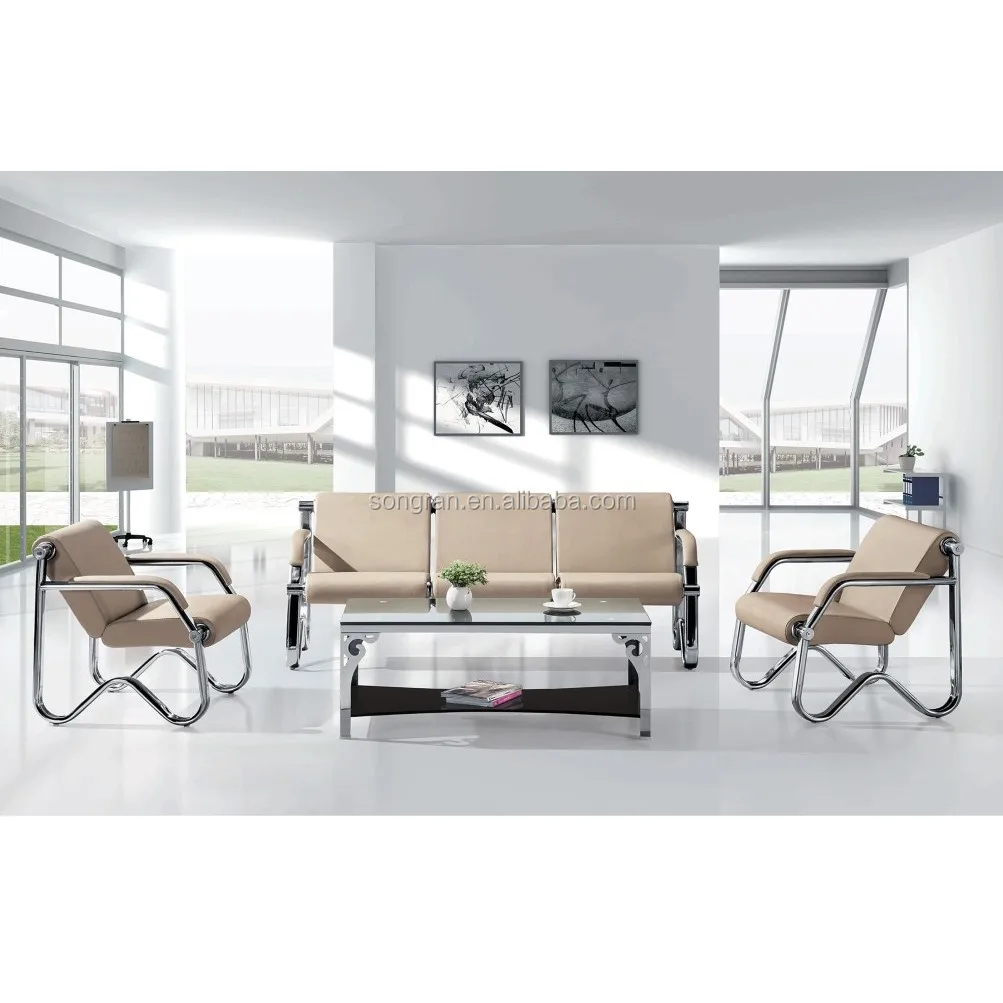 2020 Office Sofa Set designs Used salon Waiting Room metal wait chair building