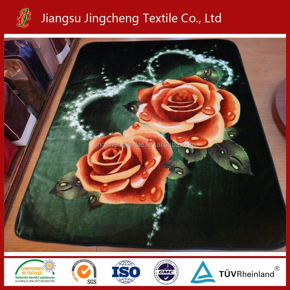 
Hot Sale 100% Polyester super soft mink Raschel Blanket fleece 