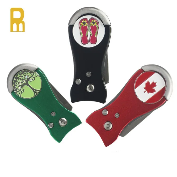 Green Buddy Switchblade Action Divot Repair Tool/Club Prop/ Cleaner With Magnetic Ball Marker