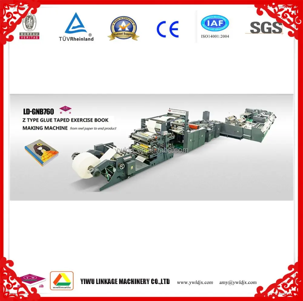 LD-GNB670 Z Type Fully Automatic Cold Glue Taped Notebook Making Machine