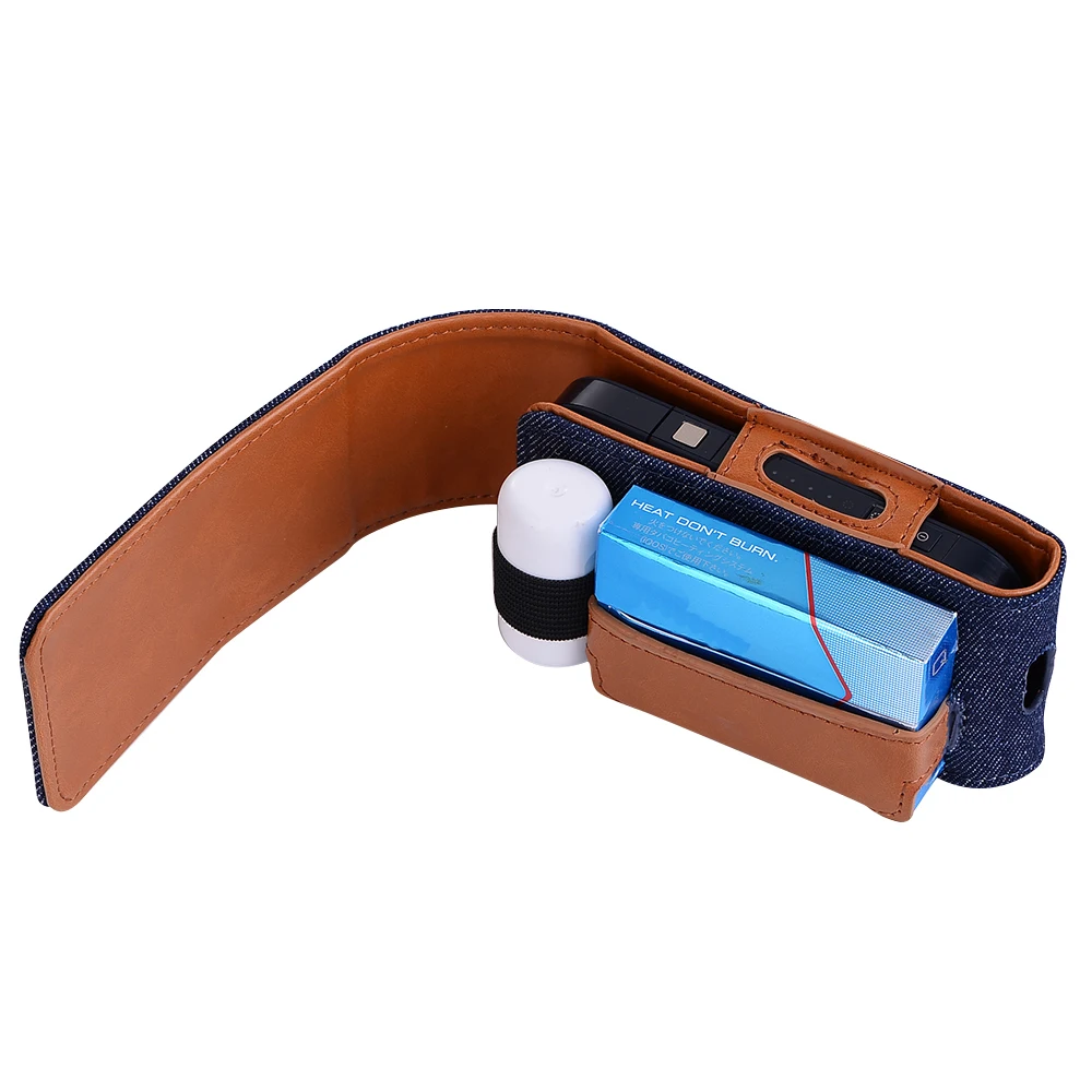 
Hot sale protective carrying cover cowboy jean pouch bag for IQOS Electronic Cigarettes denim leather case 
