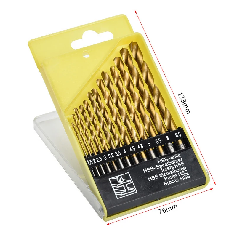 set of 13pcs high speed steel drills bits 4241 straight shank twist drill hole opener for woodworking plastic iron aluminum part