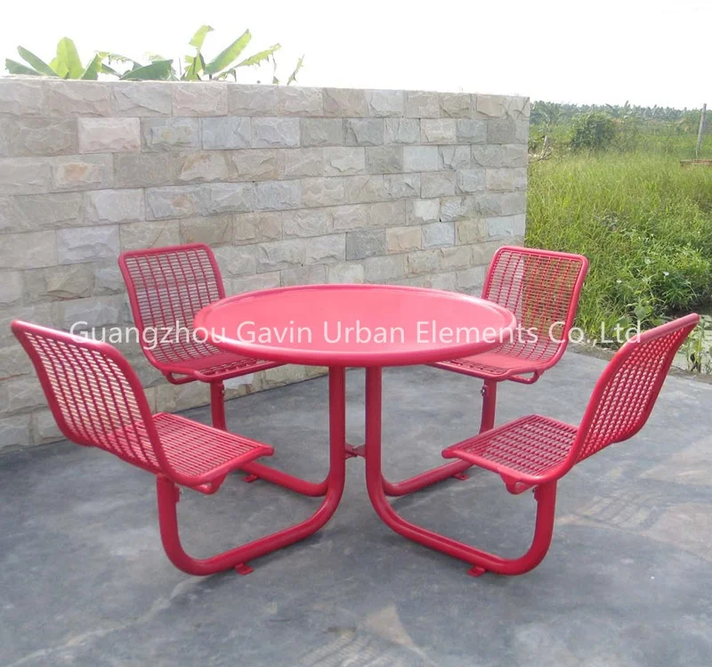 Gavin outdoor furniture metal mesh picnic cafe table chair set