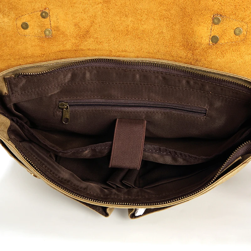 
Wholesale Vintage Canvas Casual Business Messenger Bags Custom Logo Laptop Handbags For Men 