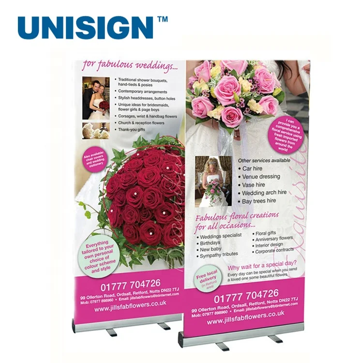 UNISIGN Portable Retractable Advertising Vertical Roll Up Banner