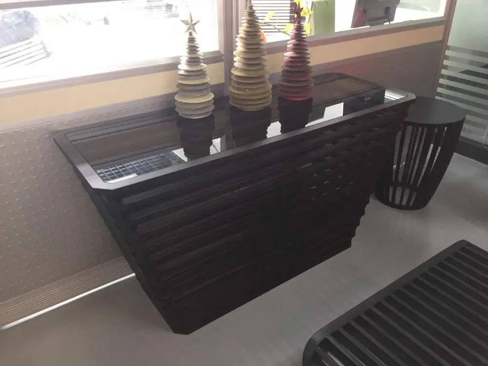 Spectrum Modern design living room furniture art deco corner long Solid Bamboo Console Table