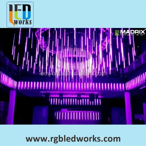 3d cortina DC15V double sided falling star light,DMX rgb vertical tube