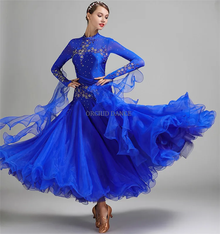 Professional Women Girls Competition White Ballroom Dance Dress