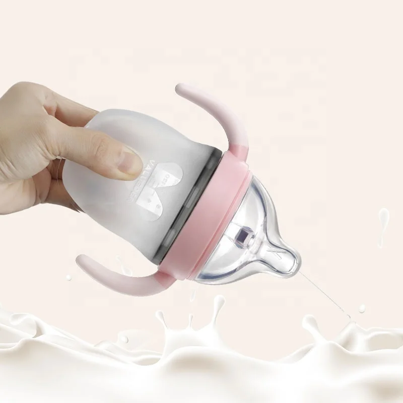 Cute silicone baby bottle water cup best selling silicone feeding bottles