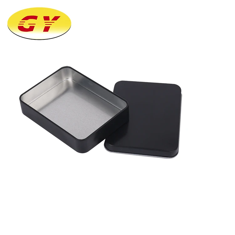 Factory Price rectangular shape Black Small Metal Tin Box for gift