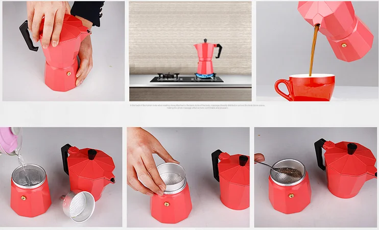 Wholesale Professional Style 6 Cups Polished Aluminum Stove-top Espresso Coffee Maker