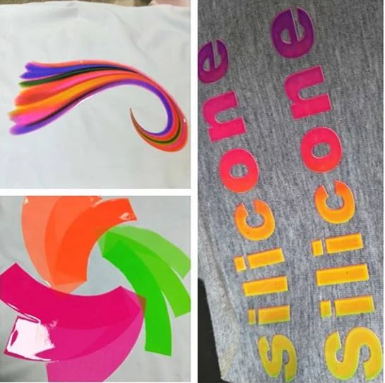 silicone ink for 3D Embossed print and rubber bands in white