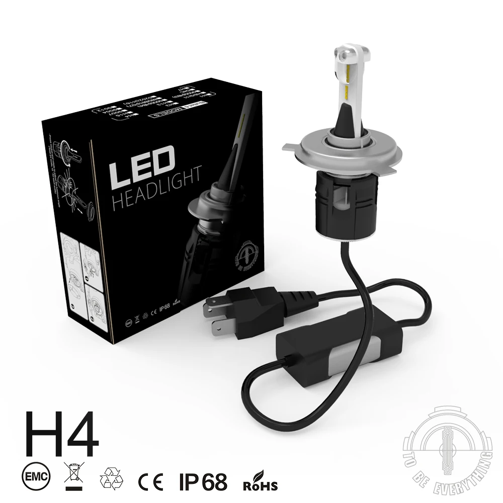OEM S-trake design DC 12V high power all-in-one h4 led car headlight kit B6