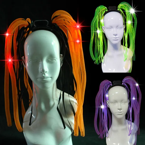 Красная повязка на голову для Хэллоуина, светодиодная лента на голову с упаковкой