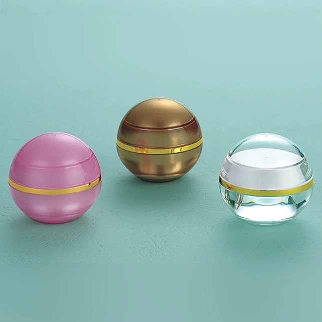 
Hengsheng factory wholesale acrylic 5g ball egg shape empty cosmetic skin care cream jar 