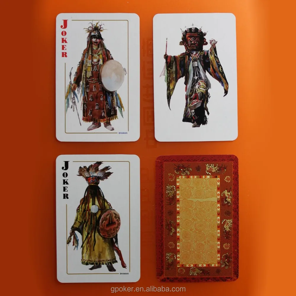 Mongolia ethnic costumes bridge size 56 cards paper made playing cards