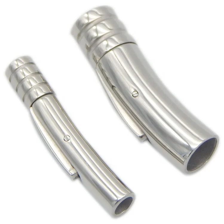 friendly fashion small stainless steel round karabiner buckle clasp for leather bracelet jewelry accessories