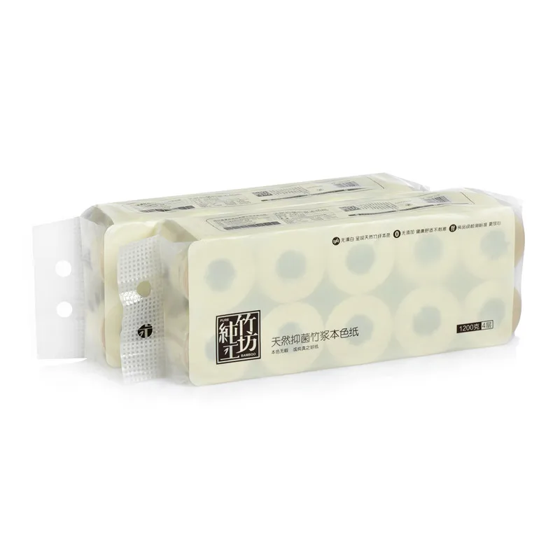 Organic Cheap Unbleached Bamboo Pulp Toilet Paper