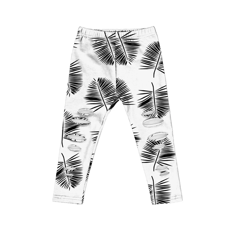 Леггинсы детские бесшовные, эластичные, мягкие, с рисунком лотоса, с дырками, новый дизайн