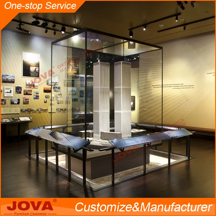 Стеклянная витрина для музейного оборудования дизайн
