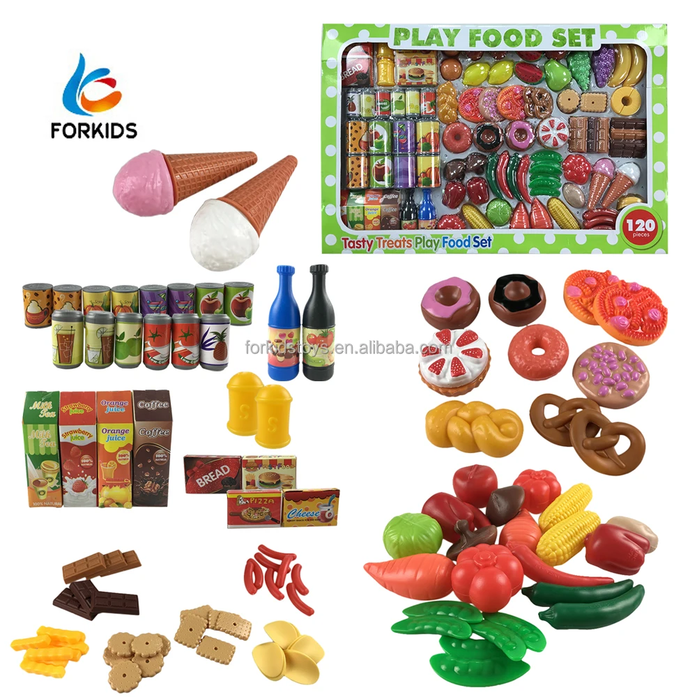 120 шт Пластиковые еда модели игрушки кухня игровой набор для
