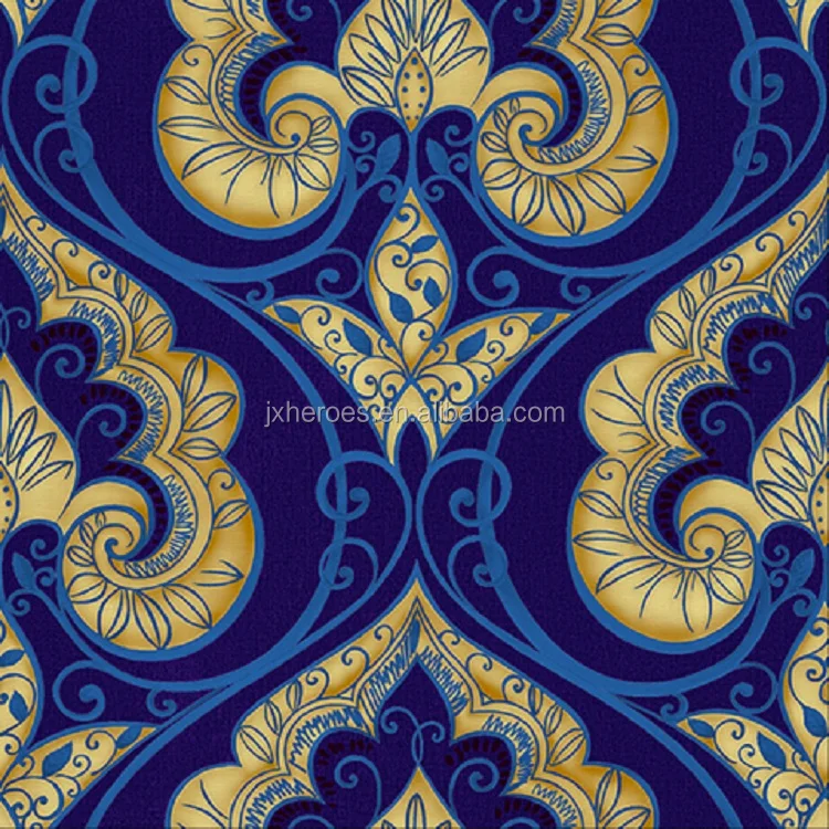 Gorgeous Golden Time Flower Pattern PVC Wallpaper Home Decoration