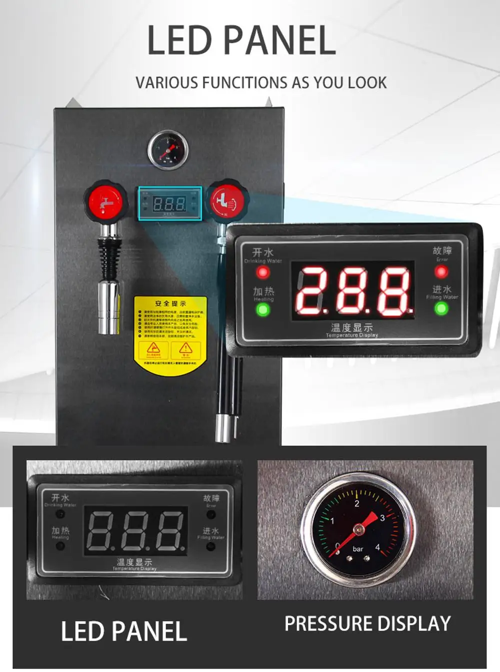 
High quality stainless steel 12L large capacity commercial automatic Electric Steam Boiler # ZX 200A 