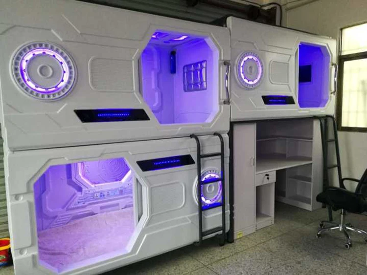 
Multifunctional luxury bedroom pod sleeping box capsule hotel bunk bed 