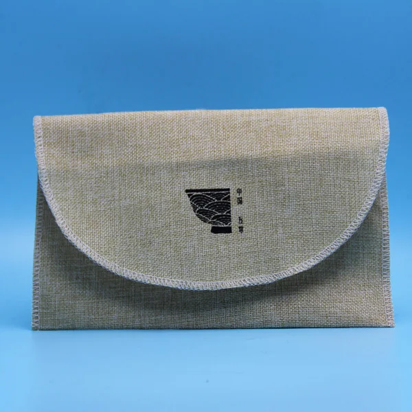 Customized Jute Burlap envelop bag hemp bag  with printing logo