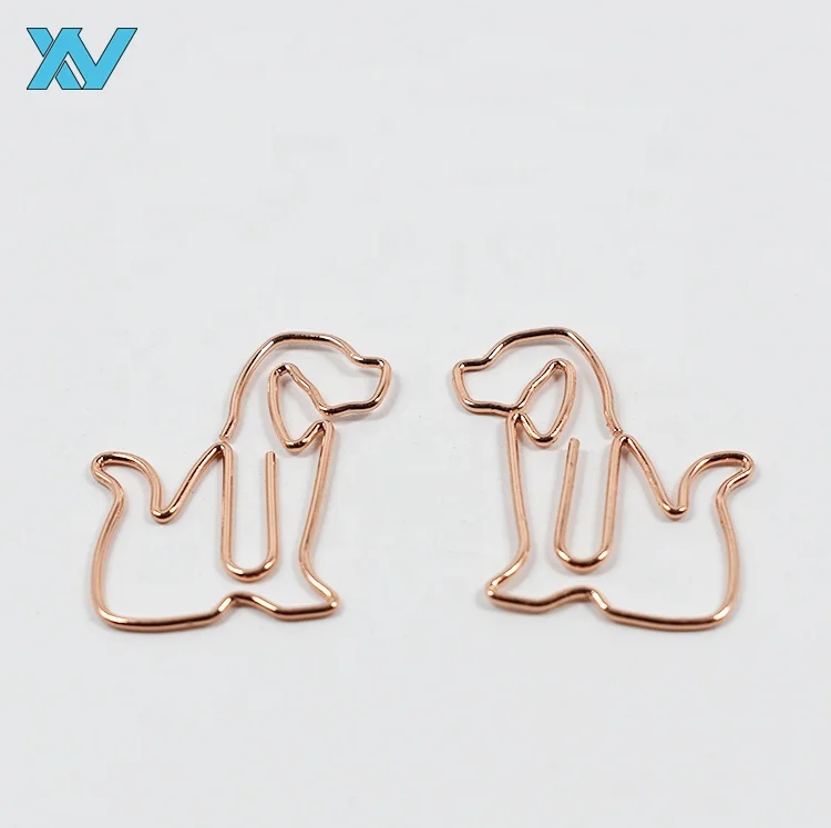 custom design rose gold animals dog shape paper clip