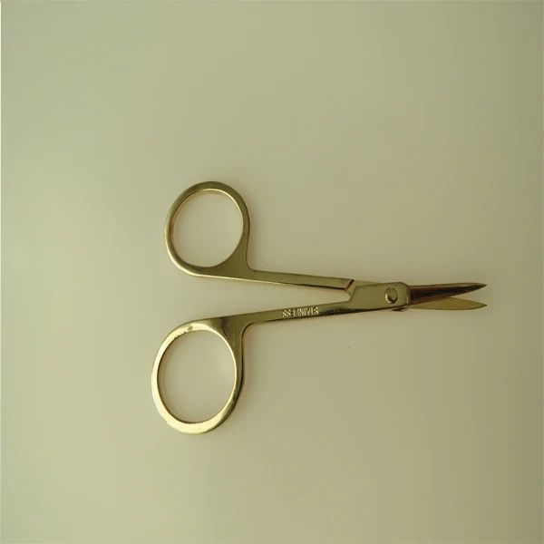 Hot sale Multi-functional Beauty Makeup Small Golden Scissor For Eyebrow Eyelash Extension