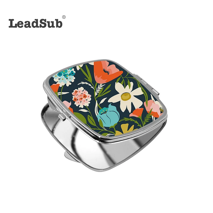 sublimation High Quality Portable Compact Blank Sublimation customized Metal Cosmetic Mirror for wholesale