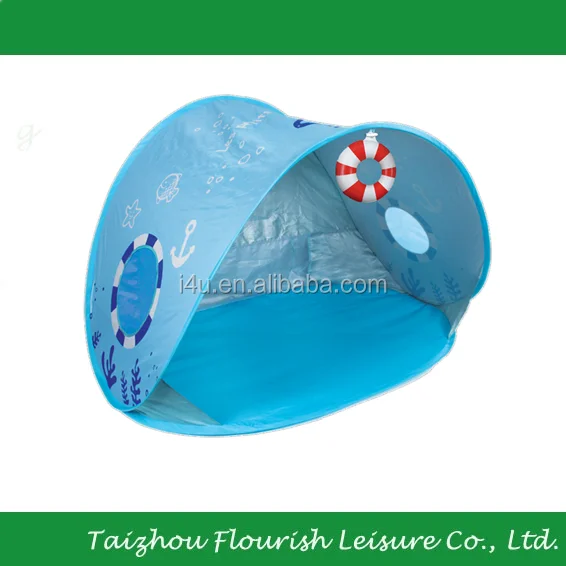 Blue Ocean Cartoon Printing Pop up Beach Tent For Children Promotion
