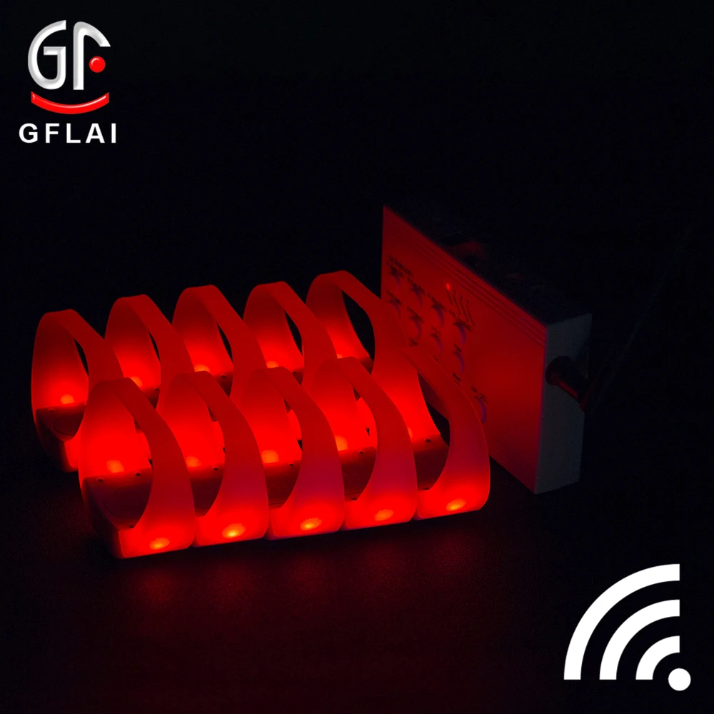 2020 New Products Custom Programmable Remote Controlled Flashing Led Silicone Bracelet, Radio Control Rfid Light Up Wristband