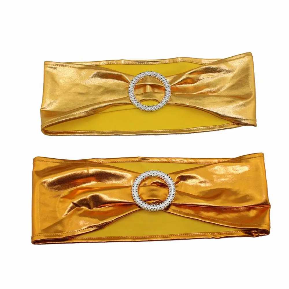 Fancy cheap metallc gold chair sashes for weddings
