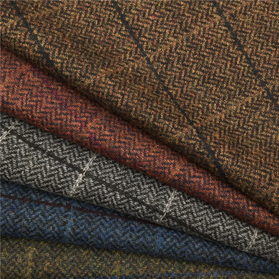 Осеннее и зимнее мужское шерстяное пальто шерстяное костюмной ткани нового типа с узором «елочка» Пальтовая ткань.